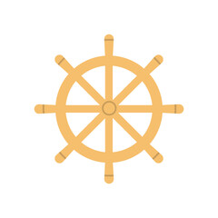 Ship's wheel. Vector flat illustration. Isolated on white background.