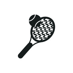 tennis bat and ball icon silhouette vector