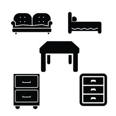 furniture icon silhouette vector