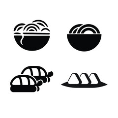 fast food burger,pizza, brad, chowmein icon vector
