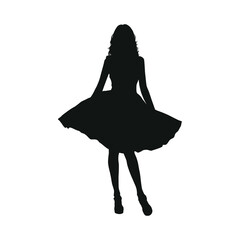 silhouette of woman black and white vector