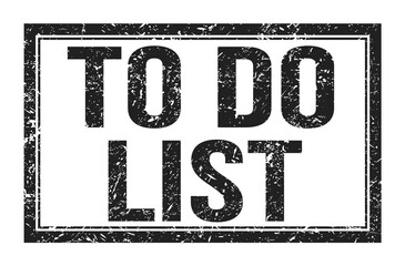 TO DO LIST, words on black rectangle stamp sign