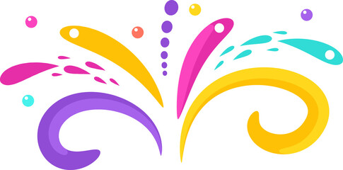 Fototapeta premium Colorful confetti. Bright holiday firework. Color 2D splash.