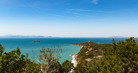 Italy Tuscany, Punta Ala, the path Rio Palma, mountain biking and bike-bike, panoramic view of the...