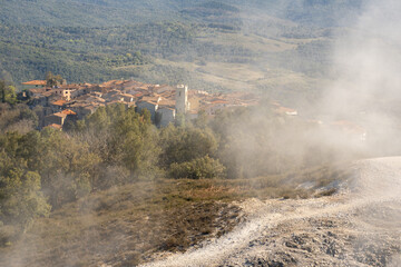 Italy Tuscany Sasso Pisano, the geothermal park with fumaroles and pools of mud and thermal water