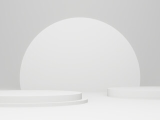 3D white geometric product podium.