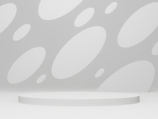 3D white geometric product podium.
