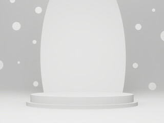 3D white geometric product podium.