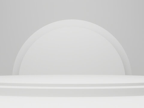 3D white geometric product podium. © Kavik