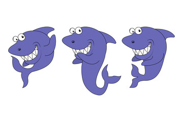 cute shark animal cartoon graphic