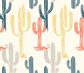 Foto op Canvas Seamless pattern vector summer cactus on desert, Beautiful seamless vector floral summer tropical pattern background with cactuses, succulents. Perfect for wallpapers, web page backgrounds, © sumonsharif