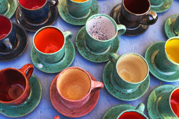 Colorful handmade coffee cups, Eco shopping ...