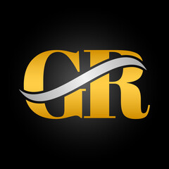 Initial GR letter Logo Design vector Template. Abstract Letter GR logo Design. - obrazy, fototapety, plakaty