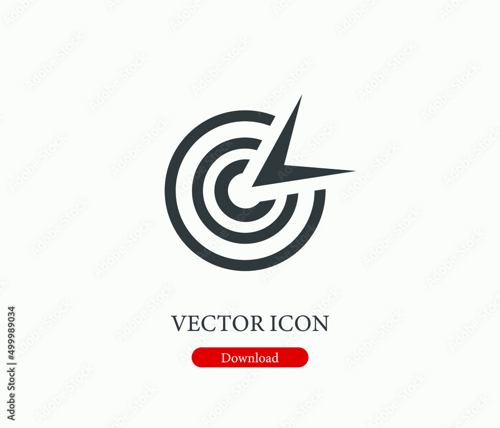 Poster target vector icon. editable stroke. symbol in line art style for design, presentation, website or a