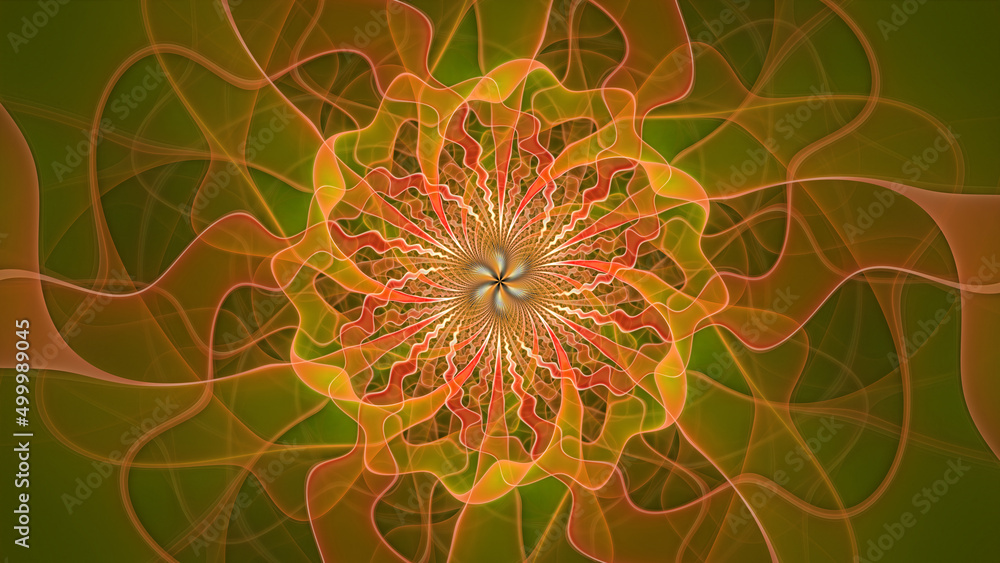 Wall mural 3d effect - abstract polygonal fractal pattern