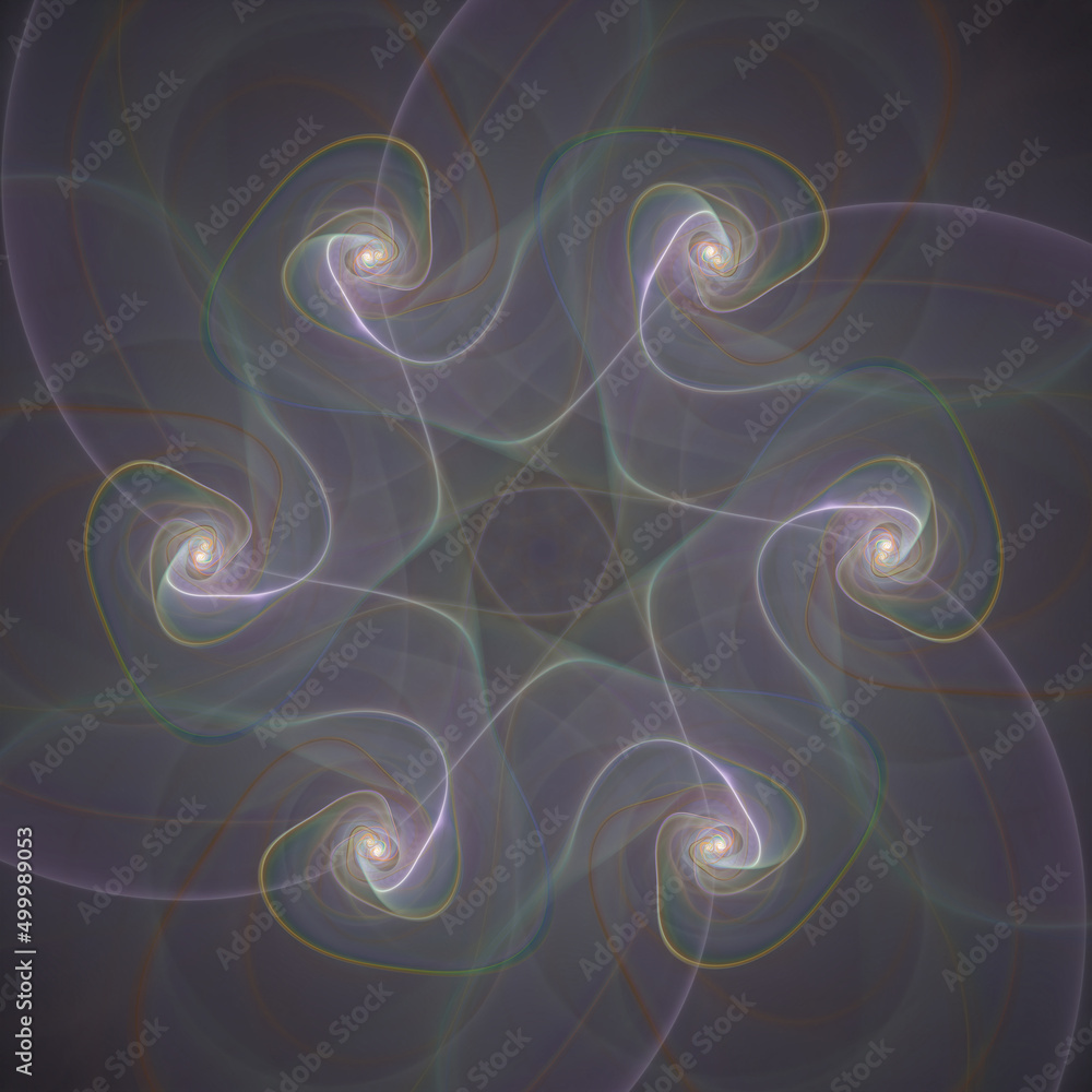 Wall mural 3d effect - abstract polygonal fractal pattern