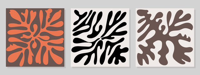 Posters for wall decoration. Vector abstract minimalistic modern paintings for the interior.