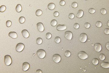 Abstract water drops on grey silver background, macro, Bubbles close up