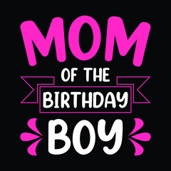 Women's Mom of the Birthday Boy Mama And Son Bday Party Mother T-Shirt