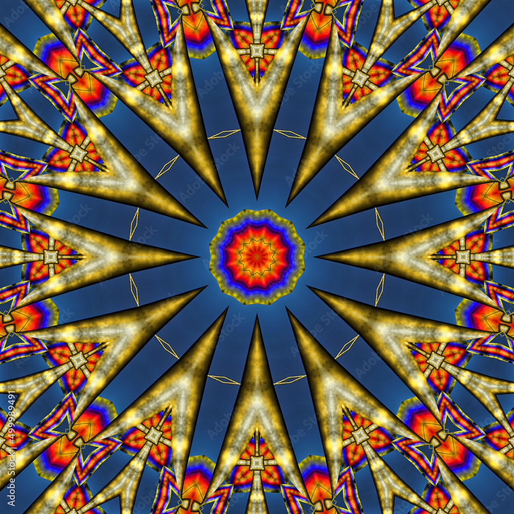 Wall mural 3d effect - abstract polygonal geometric fractal pattern