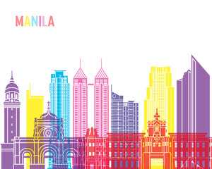 Obraz na płótnie Canvas Manila skyline pop