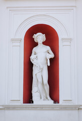 Sculpture, statue of the god Mercury in the city of Odessa in the country of Ukraine. Photography...