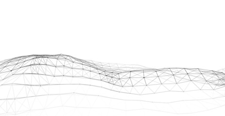 Technological wave of dots and lines. Technology background concept. Big data visualizations. Network connections. Vector illustration for website.