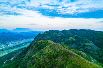 Fototapeta na wymiar Aerial scenery of Hengfeng Cen Mountain