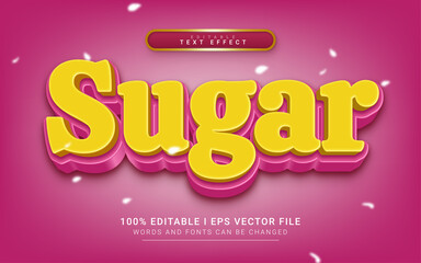 sugar 3d style text effect