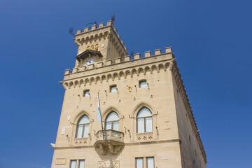 Fototapeta na wymiar Palazzo Pubblico in sunny day in San Marino