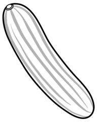 Cucumber doodle outline for colouring
