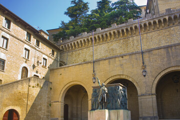 Monument to Girolamo Gozi and defenders of freedom at Piazza Sant Agata in San Marino
