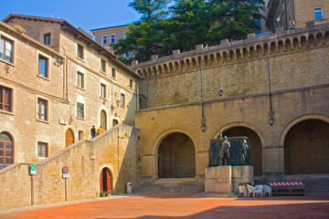 Monument to Girolamo Gozi and defenders of freedom at Piazza Sant Agata in San Marino