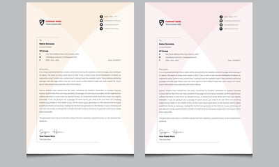 Simple abstract unique clean elegant professional creative corporate company modern business style letterhead template design for project design.