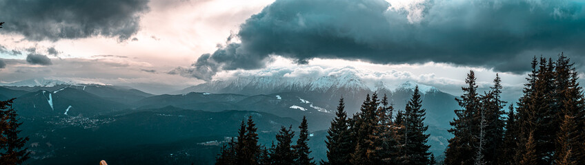 Cloudy landscape in the mountains