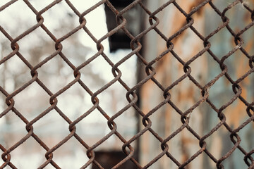 Old metal rusty mesh texture, mesh background