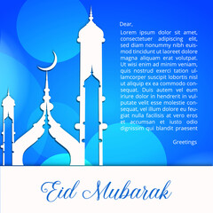 beautiful Islamic greeting eid mubarak card design