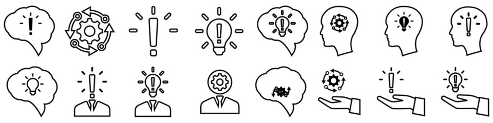 Creativity vector icon set. idea related illustration sign collection. innovation symbol or logo.