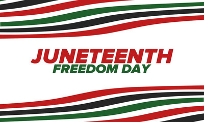 Obraz premium Juneteenth Independence Day. Freedom or Emancipation day. Annual american holiday, celebrated in June 19. African-American history and heritage. Poster, greeting card, banner and background. Vector