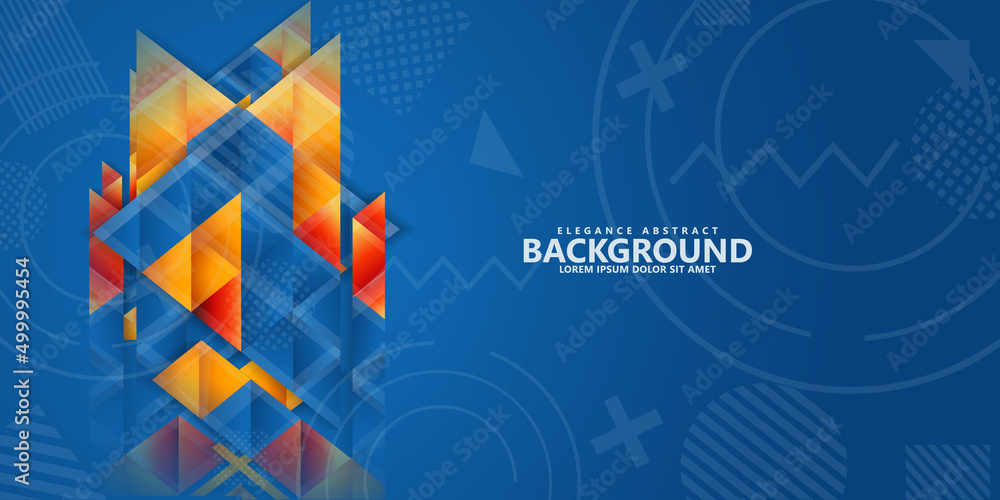 Poster modern abstract triangle background with combination hipster ornament. vector illustration