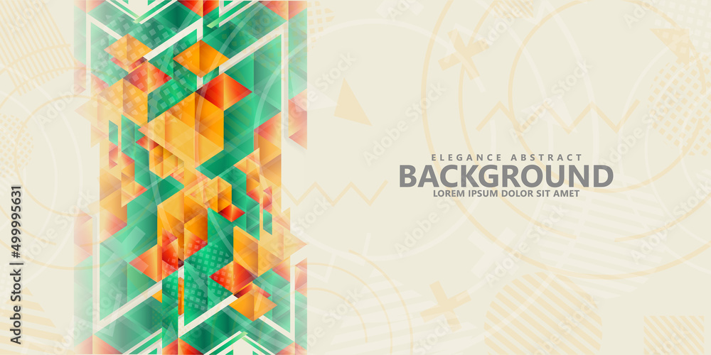 Aufkleber modern abstract triangle background with combination hipster ornament. vector illustration