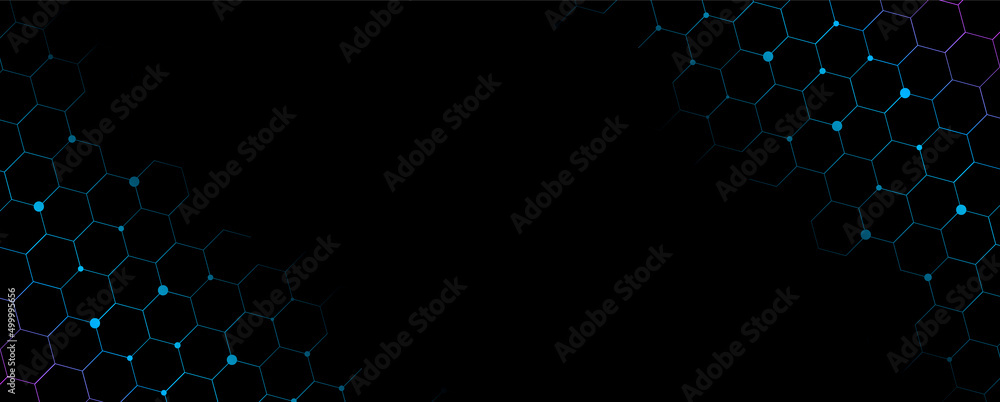 Aufkleber blue abstract hexagon net technology background,futuristic hexagon tech background,cyberspace technology background,3d innovative background
