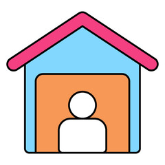 Modern design icon of stay home
