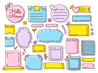Diary, planner flat set of stickers. Isolated doodle elements for To Do List. Badges, patches, sticker pack.	
