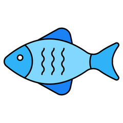 A flat design icon of fish