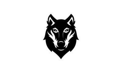Fototapeta na wymiar Wolf face logo vector design
