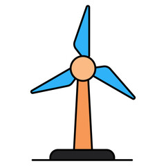 Windmill icon, editable vector