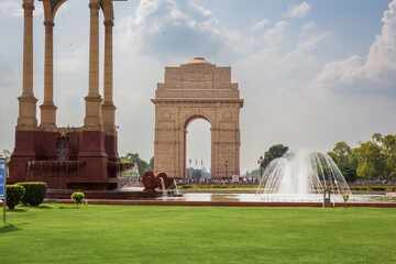 India Gate is a war memorial located astride the Rajpath, New Delhi, India