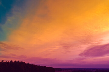 Fototapeta na wymiar Colorful cloudy sky at sunset