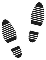 Footprint icon. Shoe step mark. Black walk symbol